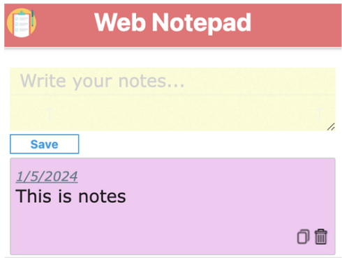 Web NotePad Project